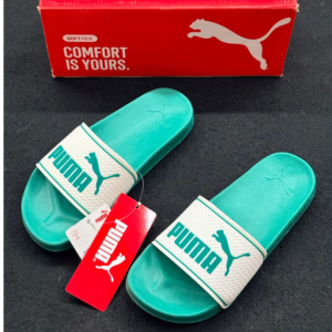Puma Softride Comfort Slides (Mint Green & White)