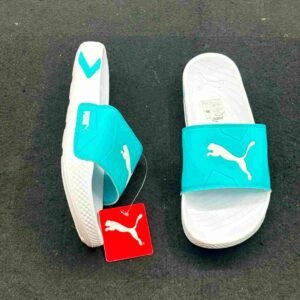 Puma Casual Comfort Slides (Cyan Blue & White)